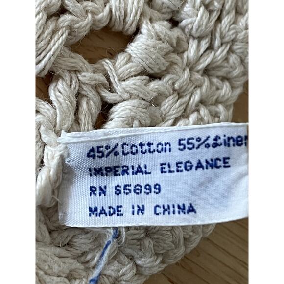 Imperial Elegance Tablecloth Cream Knit Floral Linen & Cotton Blend 48x29 - Picture 11 of 11